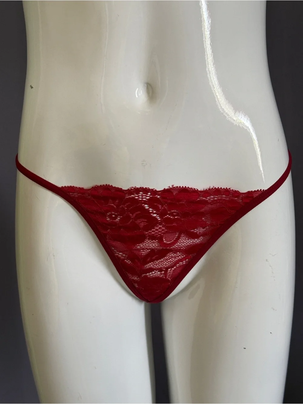 Frederick's of Hollywood Red Lace Garter Chemise set